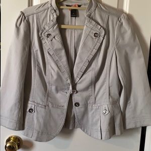 WHBM light gray peplum lightweight  jacket. 6